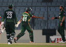 Abdur Razzak congratulates Pakistan captain Shahid Afridi after Pakistan's victory, Bangladesh v Pakistan, World Cup warm-up match, Mirpur, February 15, 2011
