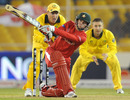 Sean Williams plays a slog-sweep, Australia v Zimbabwe, Group A, World Cup 2011, Ahmedabad, February 21, 2011