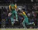 Faf du Plessis and Robin Peterson celebrate South Africa's win, India v South Africa, Group B, World Cup, Nagpur, March 12, 2011