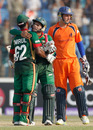 Mushfiqur Rahim and Imrul Kayes celebrate Bangladesh's six-wicket victory, Bangladesh v Netherlands, Group B, World Cup 2011, Chittagong, March 14, 2011