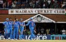 India's players gather together after Ramnaresh Sarwan holed out, India v West Indies, Group B, World Cup 2011, March 20, 2011