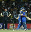 Thilan Samaraweera and Mahela Jayawardene are ecstatic after the victory, Sri Lanka v New Zealand, 1st semi-final, World Cup 2011, Colombo, March 29, 2011