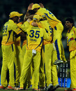 Chennai Super Kings celebrate their last-ball win, Chennai v  Kolkata, IPL 2011, Chennai, April 8, 2011