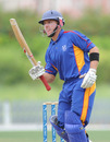 Namibia's Craig Williams celebrates his team's eight-wicket win, Namibia v Papua New Guinea, Dubai, April 11, 2011