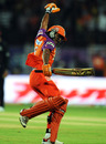 Ravindra Jadeja celebrates after hitting the winnings runs, Kochi Tuskers Kerala v Chennai Super Kings, IPL 2011, Kochi, April 18. 2011