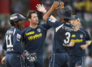 Daniel Christian is congratulated on dismissing Naman Ojha, Delhi Daredevils v Deccan Chargers, IPL 2011, Delhi, April 19, 2011