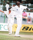 Curtly Ambrose traps Mike Atherton first ball for 0, West Indies v England, 3rd Test, Trinidad, March 29, 1994