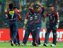 Virender Sehwag is pleased after taking a catch to dismiss Dinesh Karthik, Delhi Daredevils v Kings XI Punjab, IPL 2011, Delhi, April 23, 2011