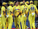 Chennai celebrate one of Albie Morkel's three wickets, Chennai Super Kings v Pune Warriors, IPL 2011, Chennai