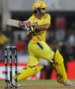 Suresh Raina gets on top of a short delivery, Pune Warriors v Chennai Super Kings, IPL 2011, DY Patil Stadium, Navi Mumbai, April 27, 2011