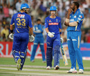Shane Watson has a word with Kieron Pollard, Rajasthan Royals v Mumbai Indians, IPL 2011, Jaipur, April 29, 2011