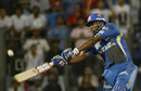 Kieron Pollard flays one through the off side, Mumbai Indians v Deccan Chargers, IPL 2011, Mumbai, May 14, 2011