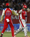 Chris Gayle congratulates Adam Gilchrist on his century, Kings XI Punjab v Royal Challengers Bangalore, IPL 2011, Dharamsala, May 17, 2011