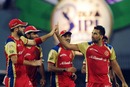 Bangalore celebrate James Franklin's wicket, Bangalore v Mumbai, 2nd qualifier, IPL 2011, Chennai, May 27, 2011
