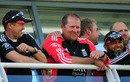 Andy Flower, David Saker, Stuart Broad, Muhstaq Ahmed and Matt Prior celebrate the win, England v Sri Lanka, 1st Test, Cardiff, 5th day, May 30, 2011