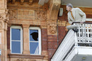 An MCC member looks at the shattered window, England v Sri Lanka, 2nd Test, Lord's, 5th day, June 7 2011