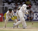 Brian Lara drives on his way to an unbeaten 153, West Indies v Australia, 3rd Test, Barbados, 5th day, March 30, 1999