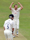Luke Procter celebrates removing Paul Collingwood, Lancashire v Durham, County Championship, Division One, Aigburth, June 29, 2011