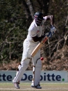 Elton Chigumbura defends during his century against Australia A, Zimbabwe XI v Australia A, Tour Match, Harare, July 18 2011