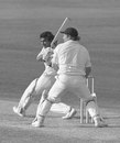 Sunil Gavaskar pulls one to the leg side during his double-century, England v India, 4th Test, The Oval, 4th day, 3 September, 1979