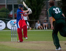 Edward Farley pulls on his way to 90 off 48 balls for Jersey, Guernsey v Jersey, third-place playoff, European Championship Division One Twenty20, St Clement, July 24, 2011
