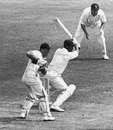 Frank Worrell on his way to an unbeaten 191, England v West Indies, 3rd Test, Trent Bridge, 3rd day, July 6, 1957