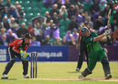 Kevin O'Brien hits out during a rapid cameo against England, only ODI, Clontarf, August 25, 2011