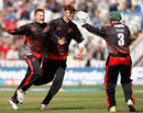 Josh Cobb's one over brought two wickets , Lancashire v Leicestershire, Friends Life t20, 1st Semi Final, Edgbaston, August 27 2011