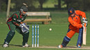 Tom de Grooth is bowled by Duncan Allan for 22, Netherlands v Kenya, Voorburg, September 12, 2011