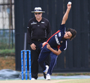 Saad Khalid bowls for Kuwait, Jersey v Kuwait, World Cricket League Division Six, Kuala Lumpur, September 19 2011
