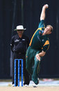Lee Savident has a bowl, Malaysia v Guernsey, World Cricket League Division Six, Kuala Lumpur, September 23, 2011