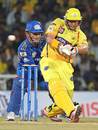 Michael Hussey whacks one on his way to 81, Chennai Super Kings v Mumbai Indians, CLT20, Chennai, September 24, 2011