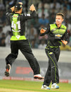 Johan Botha picked up the key wicket of Michael Klinger, South Australia v Warriors, Champions League T20, Hyderabad, September 25, 2011