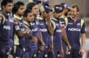 Brett Lee and Yusuf Pathan share a light moment, Kolkata Knight Riders v Somerset, CLT20, Hyderabad, September 25, 2011