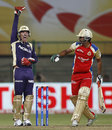 Brad Haddin appeals for a leg-before decision against Mohammad Kaif, Royal Challengers Bangalore v Kolkata Knight Riders, Champions League Twenty20, Bangalore, September 29, 2011