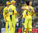 Albie Morkel celebrates the wicket of Kieron Pollard with his team-mates, Chennai Super Kings v Mumbai Indians, Champions League Twenty20, September 24, 2011