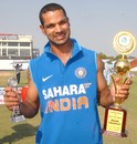 Shikhar Dhawan was the Player of the Match, Rajasthan v Rest of India, Irani Cup, Jaipur, 5th day, October 5, 2011