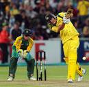 Cameron White uses his feet to hit down the ground, South Africa v Australia, 1st Twenty20, Cape Town, October 13, 2011