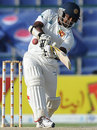Ragana Herath plays the pull, Pakistan v Sri Lanka, 1st Test, Abu Dhabi, 5th day, October 22, 2011