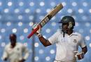 Shahriar Nafees celebrates his half-century, Bangladesh v West Indies, 1st Test, Chittagong, 5th day, October 25, 2011