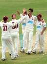 Ben Cutting celebrates one of his five wickets, Western Australia v Queensland, Sheffield Shield, Day 4, Perth, November 4 2011
