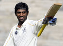 Abhinav Mukund celebrates his double-century, Tamil Nadu v Haryana, Ranji Trophy Elite 2011-12, Chennai, November 12, 2011