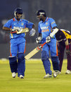 Umesh Yadav and Varun Aaron are all smiles after guiding India to a tense win, India v West Indies, 1st ODI, Cuttack, November 29, 2011