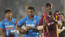 Darren Sammy takes a stump as a souvenir of West Indies' win, India v West Indies, 3rd ODI, Ahmedabad, December 5, 2011