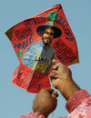 A kite celebrating Virender Sehwag's record-breaking 219, Amritsar, December 9, 2011