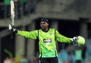 Chris Gayle celebrates his century for Sydney Thunder, Sydney Thunder v Adelaide Strikers, BBL, Sydney, December 23, 2011
