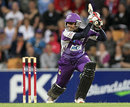 Owais Shah drives square during his unbeaten 41, Hobart Hurricanes v Sydney Thunder, BBL, Hobart, January 1, 2012