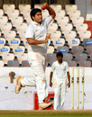 Mehdi Hasan runs up to the crease, Hyderabad v Rajasthan, Ranji Trophy 2011-12 quarter-final, Hyderabad, 2nd day, January 3, 2012 