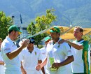 Graeme Smith congratulates the Man of the Match Jacques Kallis, South Africa v Sri Lanka, 3rd Test, Cape Town, January, 6, 2012