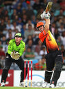 Mitchell Marsh lofts on his way to an unbeaten 64, Sydney Thunder v Perth Scorchers, BBL, Sydney, January 11, 2012